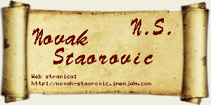 Novak Staorović vizit kartica